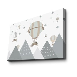 Wallity Cuadro Decorativo sobre Lienzo 45 x 70 cm Gris y Blanco
